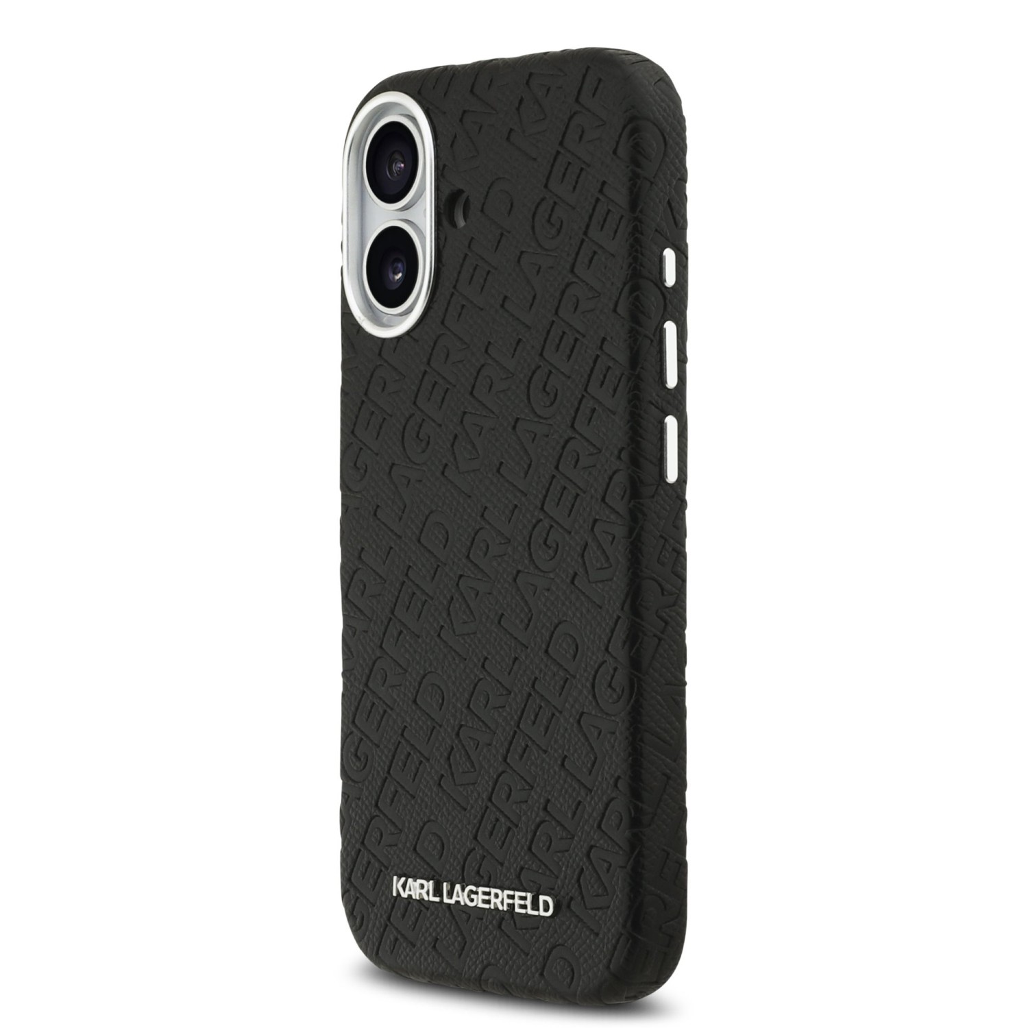 Karl Lagerfeld Grained PU Repeated Logo MagSafe Zadní Kryt pro iPhone 17 Black