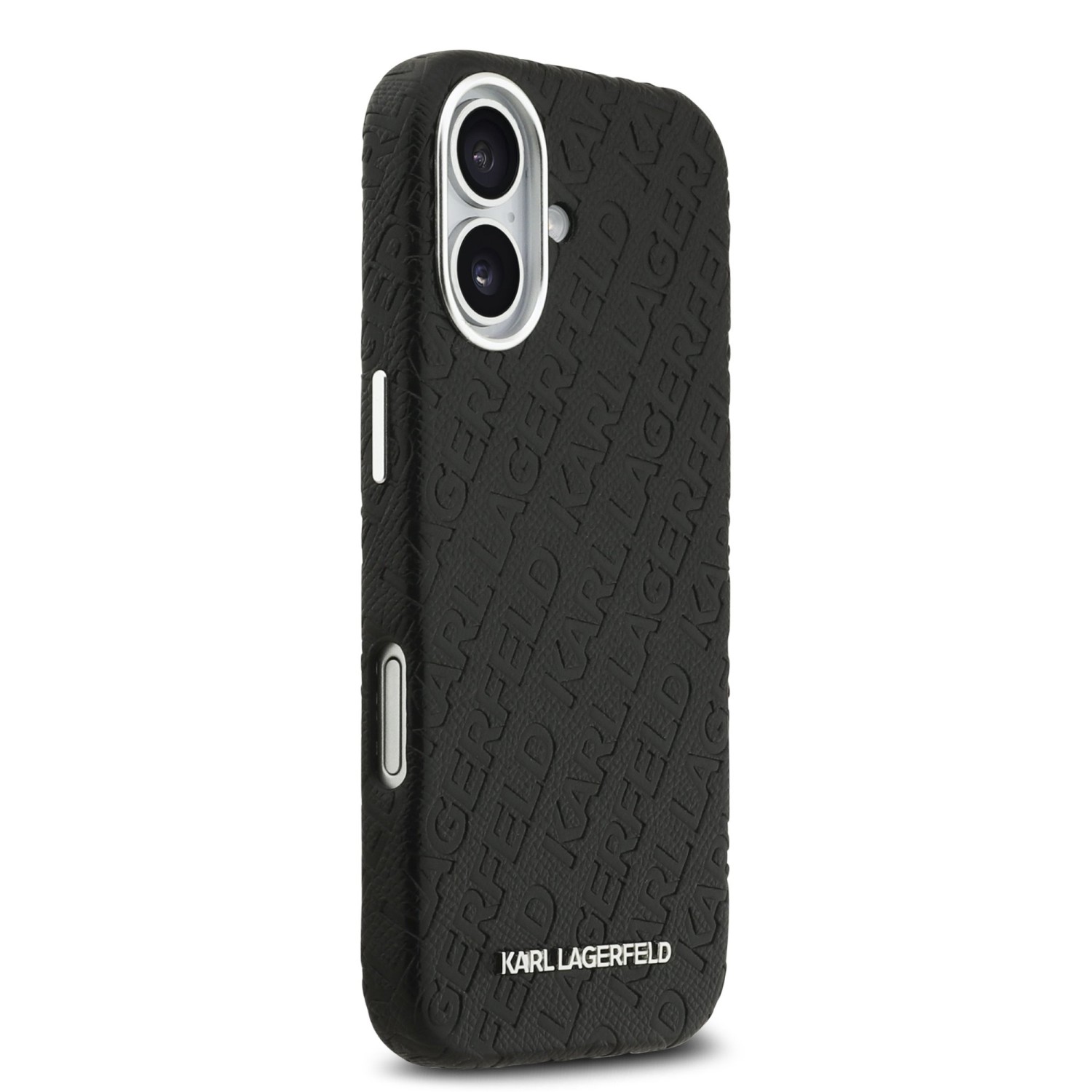 Karl Lagerfeld Grained PU Repeated Logo MagSafe Zadní Kryt pro iPhone 17 Black