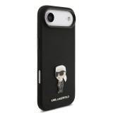 Karl Lagerfeld Liquid Silicone Metal Ikonik Zadní Kryt pro iPhone Air Black