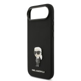 Karl Lagerfeld Liquid Silicone Metal Ikonik Zadní Kryt pro iPhone Air Black