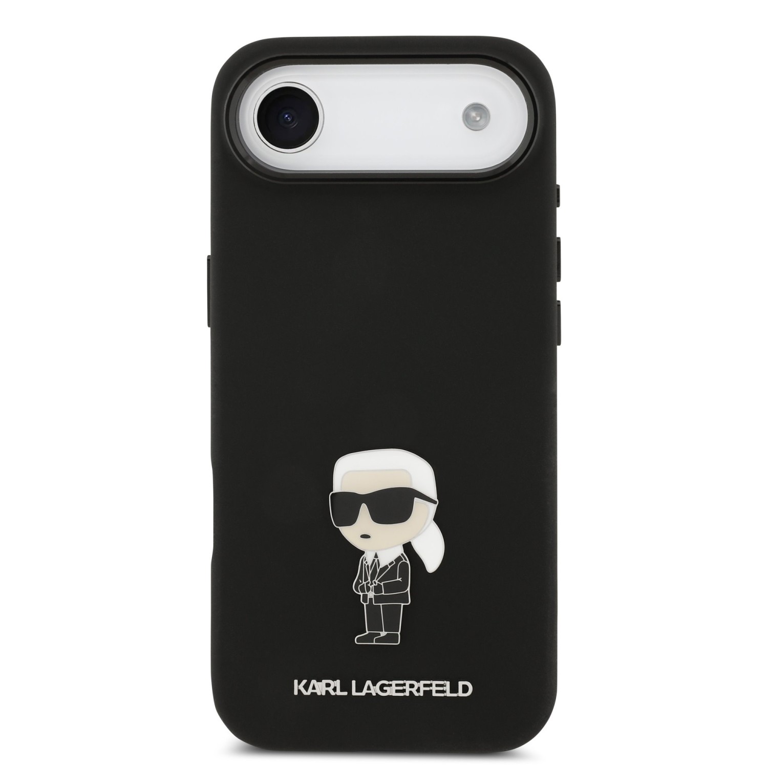 Karl Lagerfeld Liquid Silicone Metal Ikonik Zadní Kryt pro iPhone Air Black