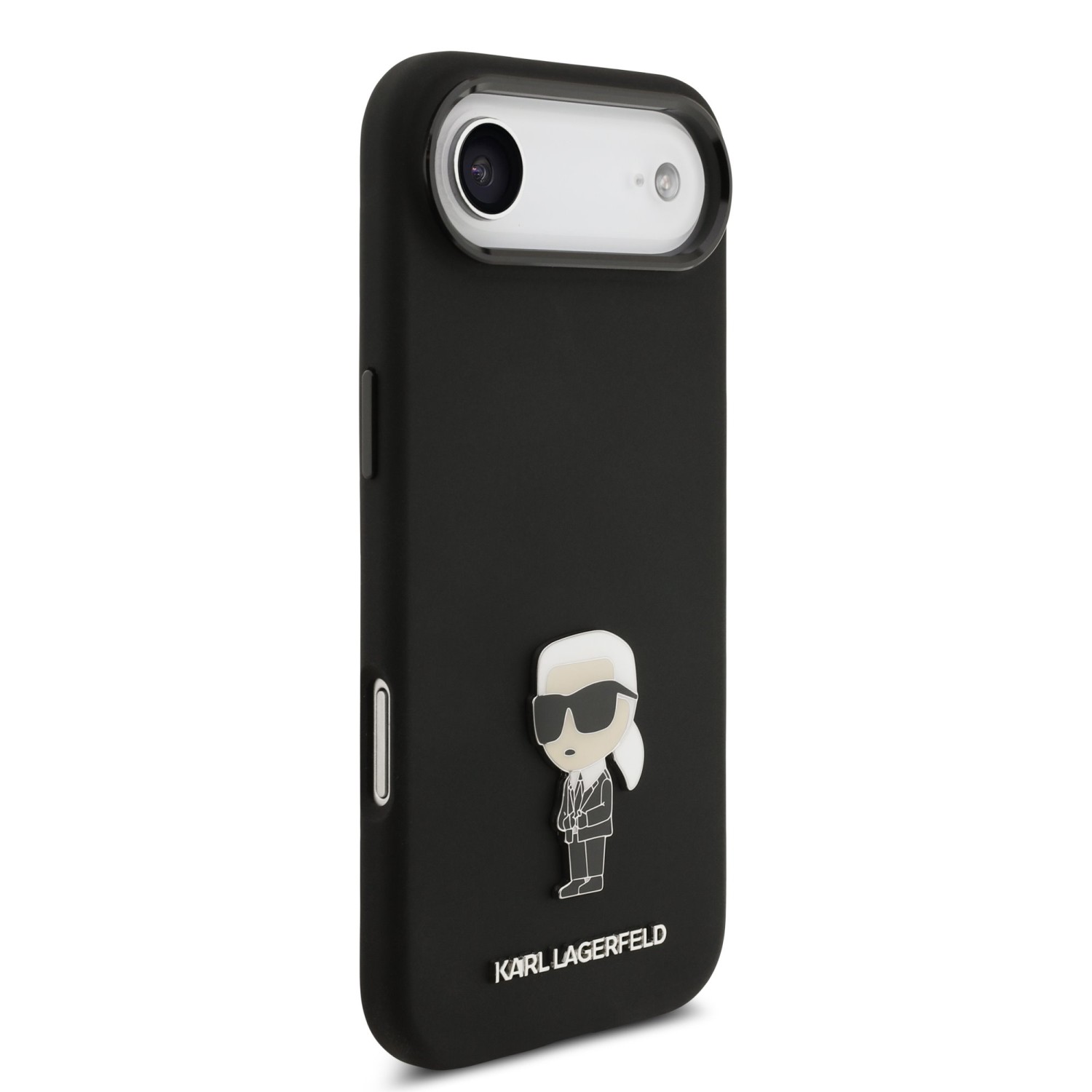 Karl Lagerfeld Liquid Silicone Metal Ikonik Zadní Kryt pro iPhone Air Black