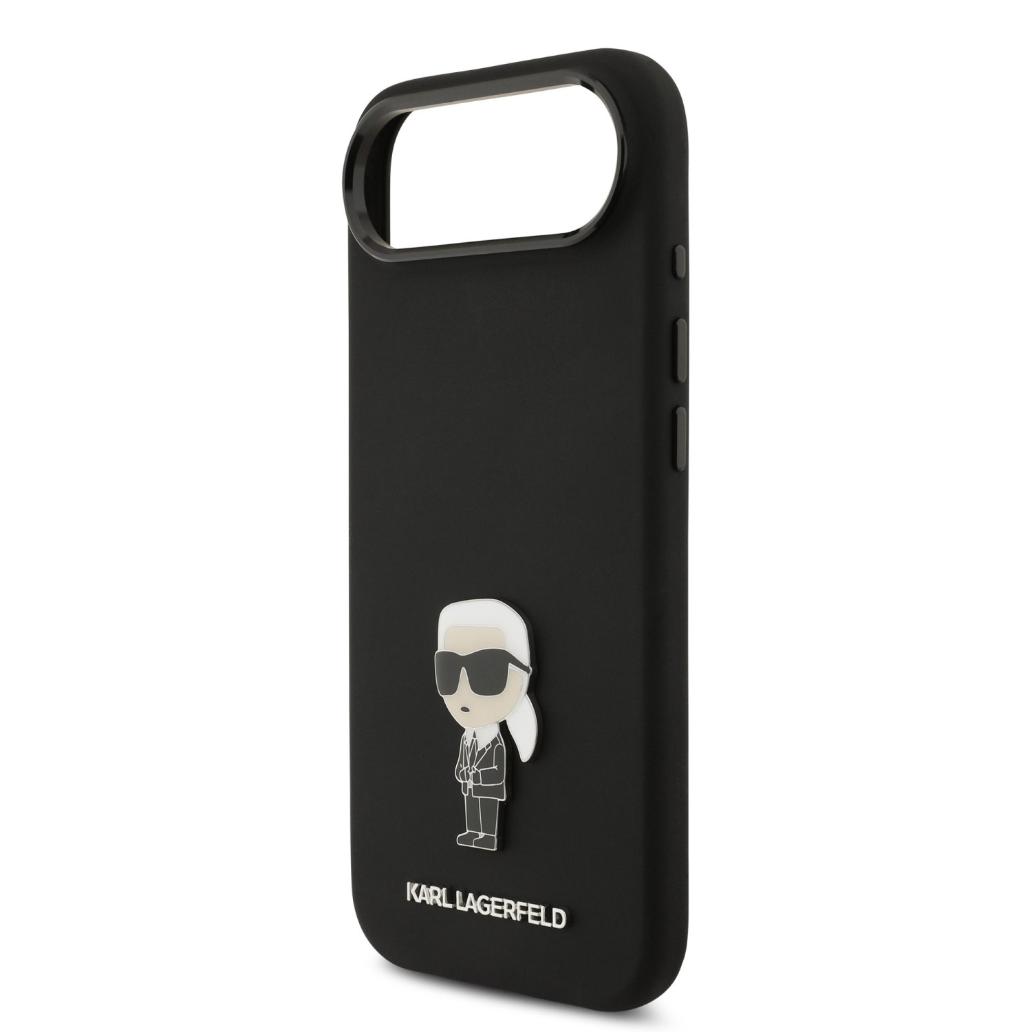 Karl Lagerfeld Liquid Silicone Metal Ikonik Zadní Kryt pro iPhone Air Black