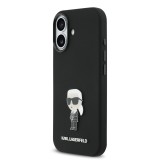 Karl Lagerfeld Liquid Silicone Metal Ikonik Zadní Kryt pro iPhone 17 Black