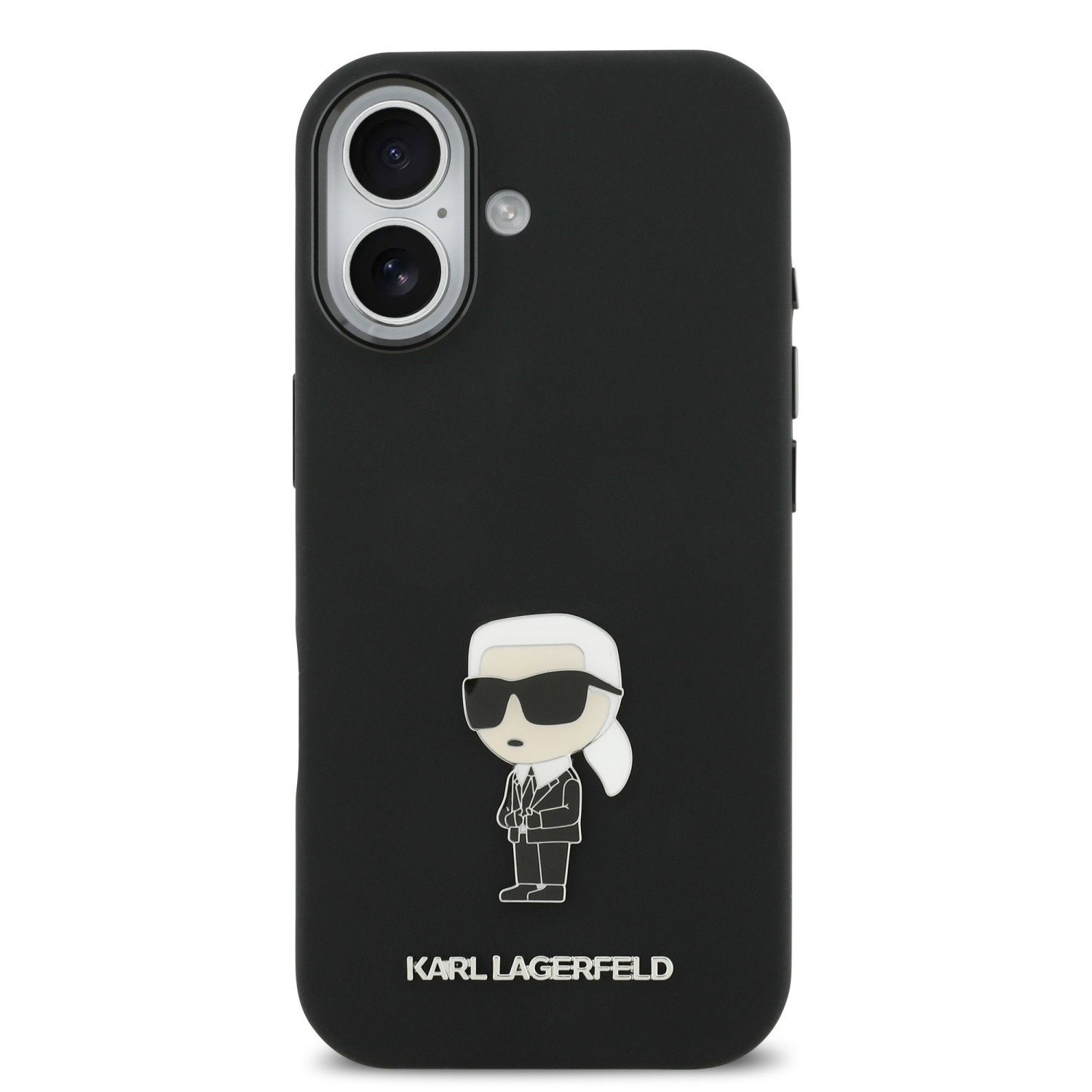 Karl Lagerfeld Liquid Silicone Metal Ikonik Zadní Kryt pro iPhone 17 Black