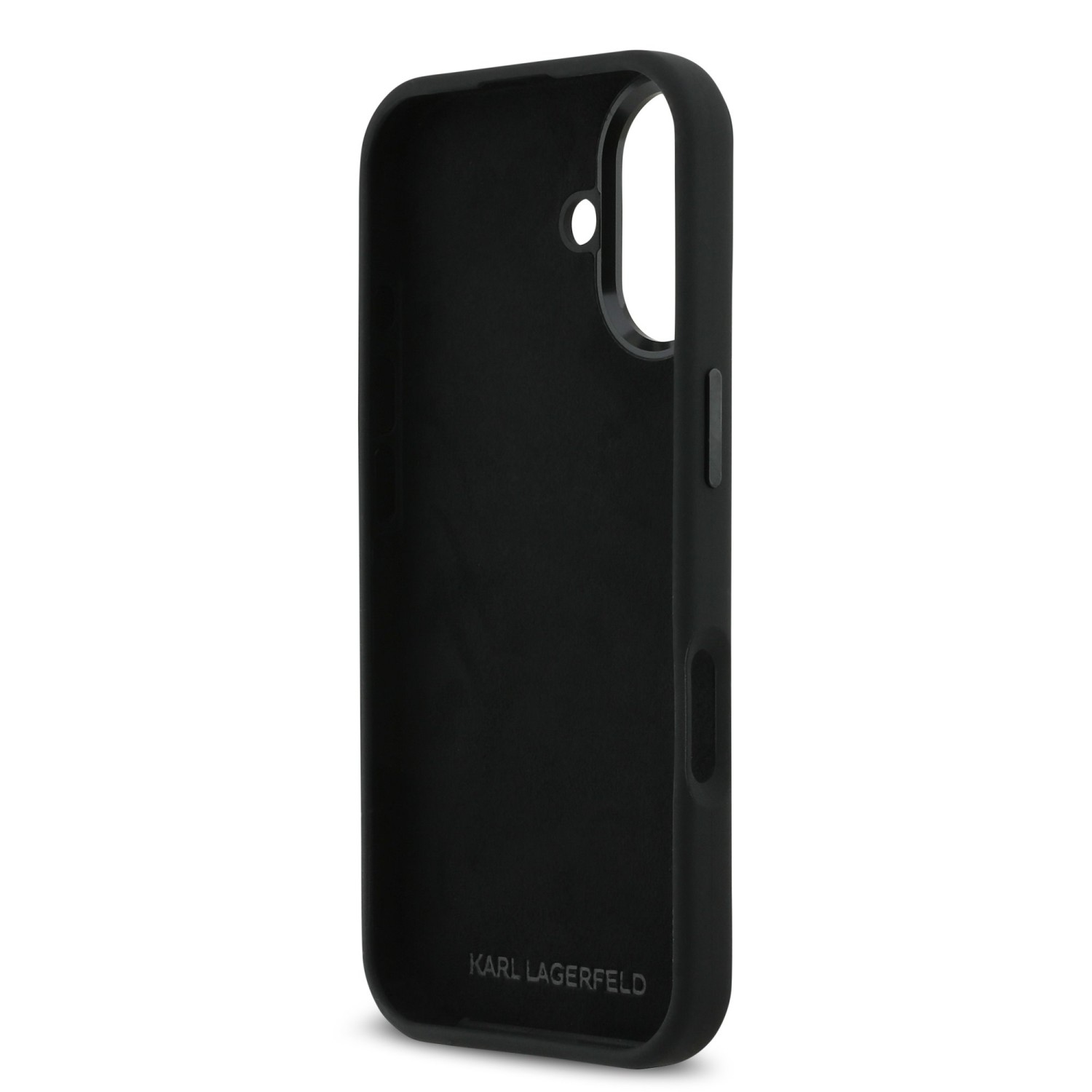 Karl Lagerfeld Liquid Silicone Metal Ikonik Zadní Kryt pro iPhone 17 Black