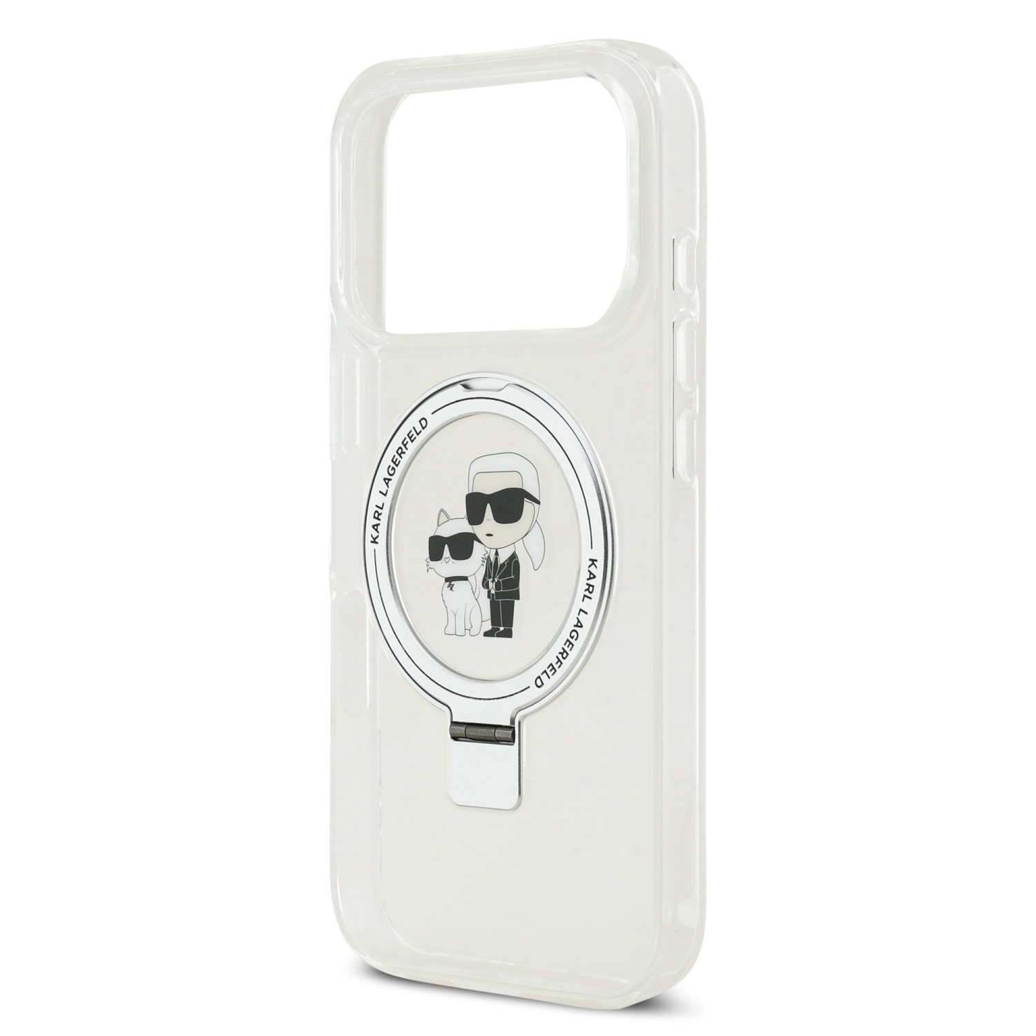 Karl Lagerfeld Ringstand Karl and Choupette MagSafe Zadní Kryt pro iPhone 17 Pro White