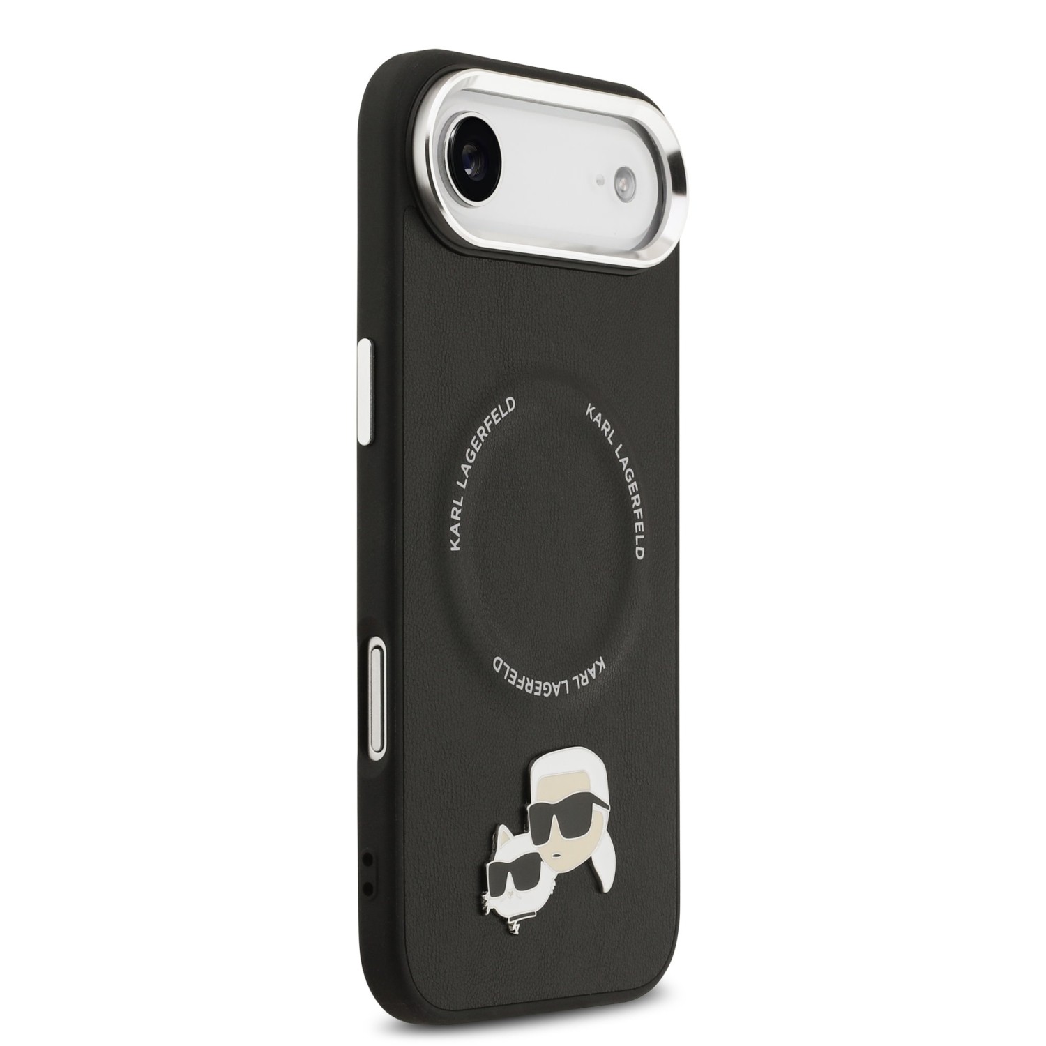 Karl Lagerfeld PU Karl and Choupette Heads Pins MagSafe Zadní Kryt pro iPhone Air Black