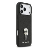Karl Lagerfeld Fixed Glitter Metal Ikonik Zadní Kryt pro iPhone 17 Pro Max Black