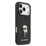 Karl Lagerfeld Fixed Glitter Metal Ikonik Zadní Kryt pro iPhone 17 Pro Black