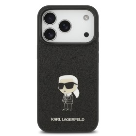 Zadní kryt Karl Lagerfeld Fixed Glitter Metal Ikonik pro Apple iPhone 17 Pro, černá