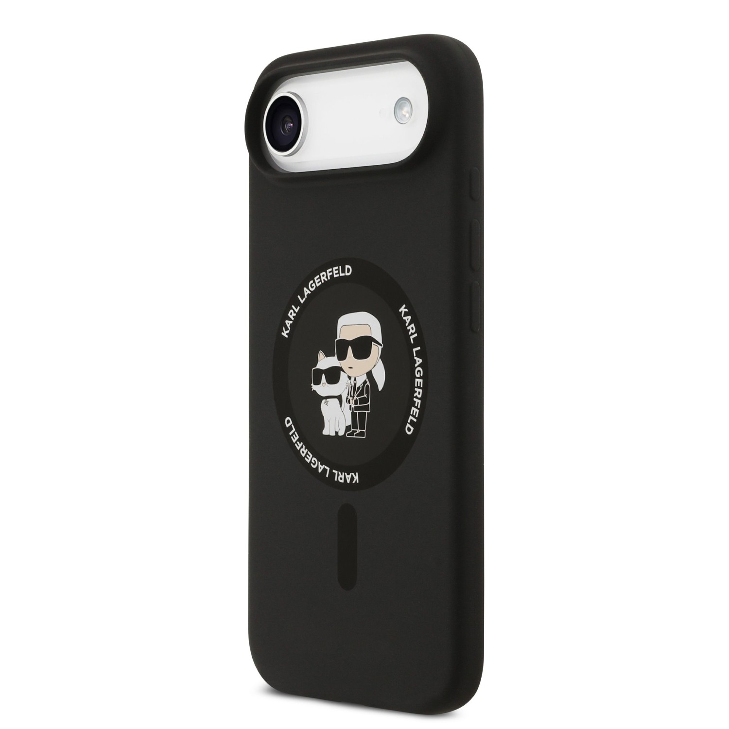 Karl Lagerfeld Liquid Silicone Karl and Choupette MagSafe Zadní Kryt pro iPhone Air Black