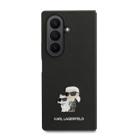 Zadní kryt Karl Lagerfeld PU Saffiano Karl and Choupette pro Samsung Galaxy Z Fold7, černá