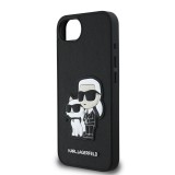 Karl Lagerfeld PU Saffiano Karl and Choupette Zadní Kryt pro iPhone 16e Black