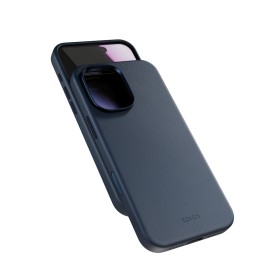 Zadní ochranný kryt Epico Leather Mag+ Case pro Apple iPhone 17, modrá