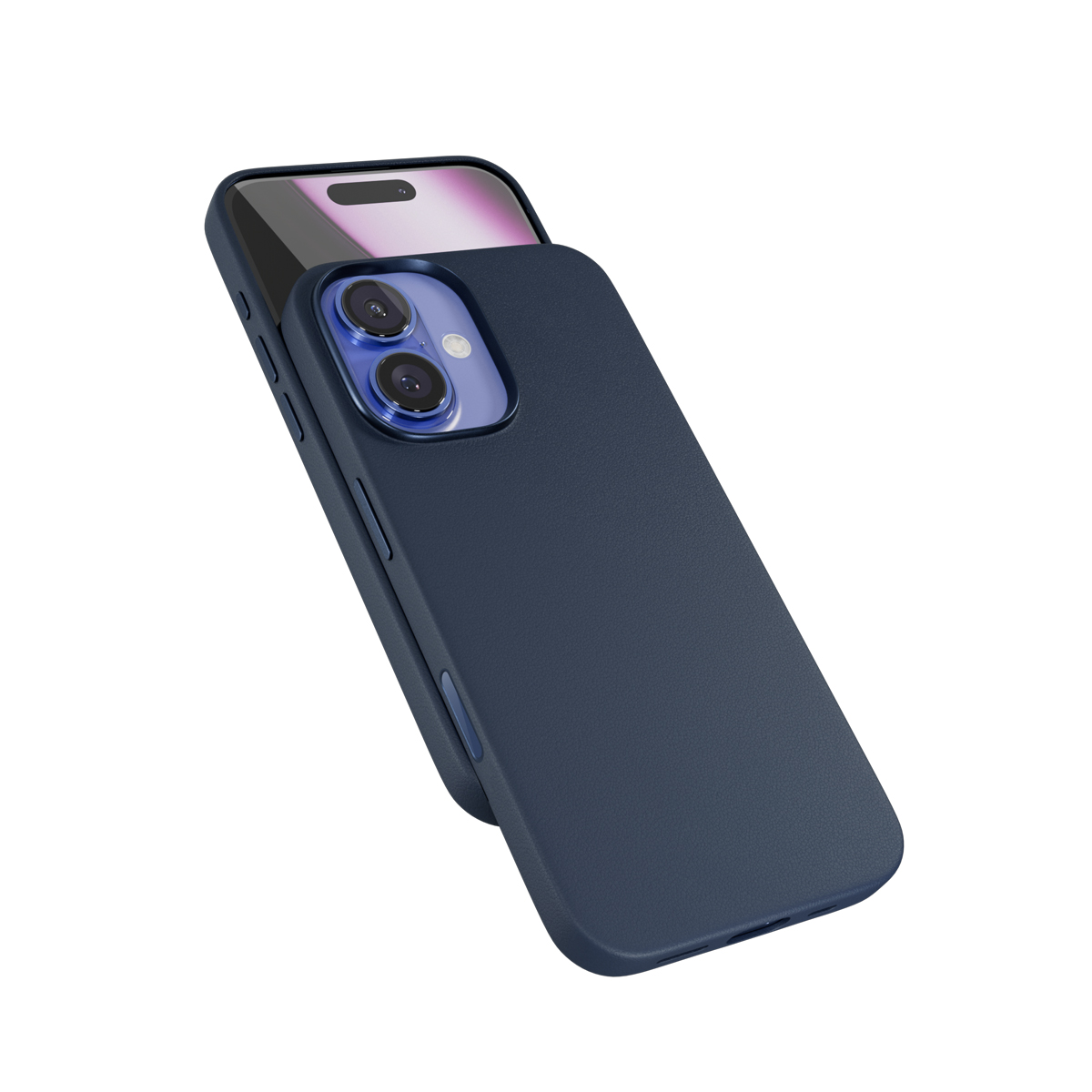 Zadní kožený kryt Epico Mag+pro Apple iPhone 16, modrá