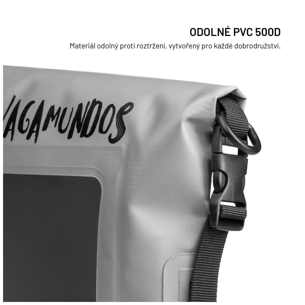 Voděodolný vak FIXED Float Bag s kapsou pro mobilní telefon 3L Vandrácký Speciál, šedý