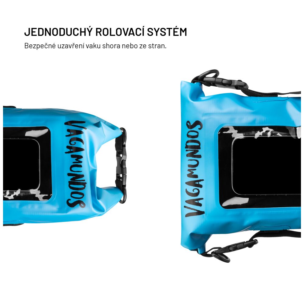 Voděodolný vak FIXED Float Bag s kapsou pro mobilní telefon 3L Vandrácký Speciál, modrý