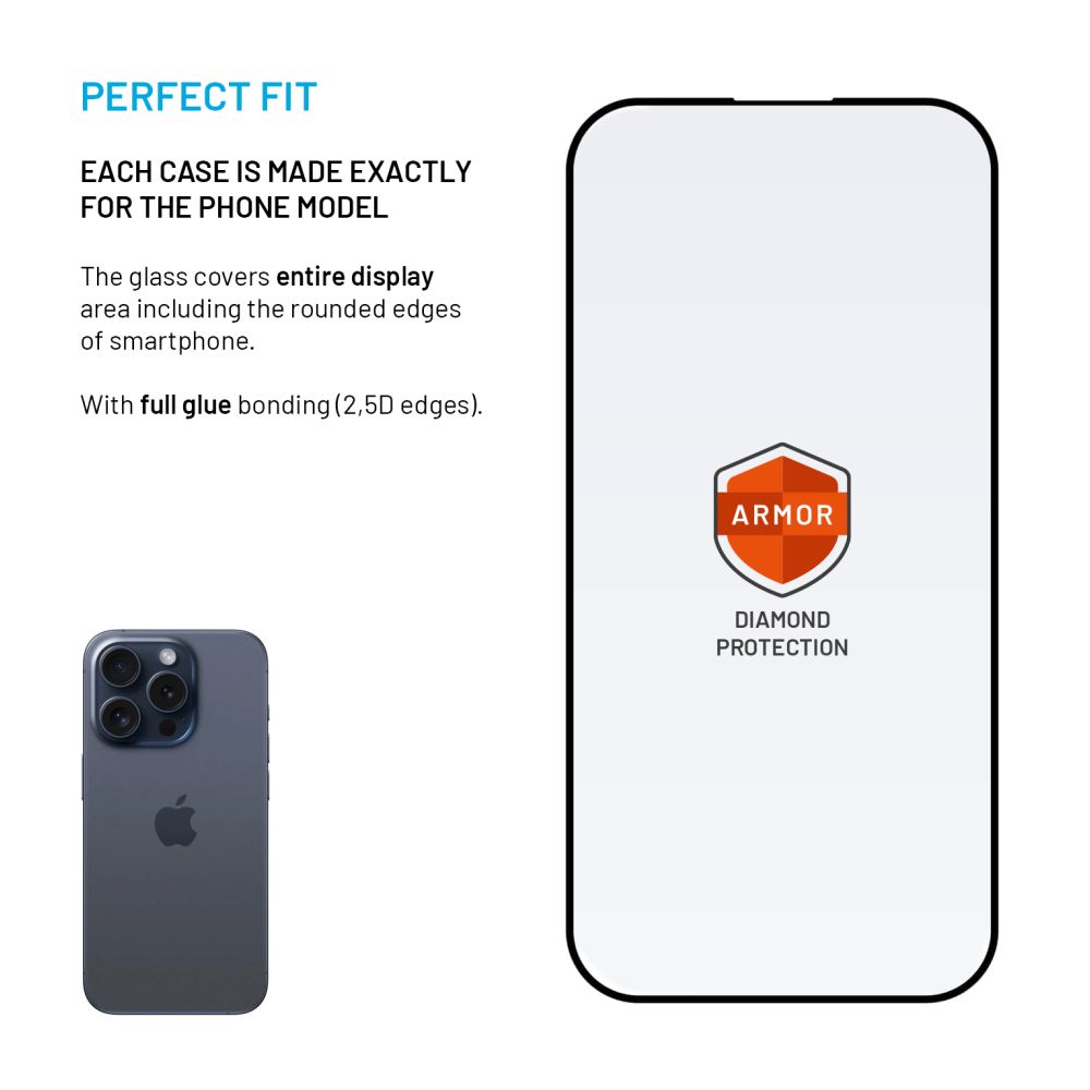 Ultra odolné tvrzené sklo FIXED Armor s Anti-dust aplikátorem a AR vrstvou pro Samsung Galaxy S26, černá