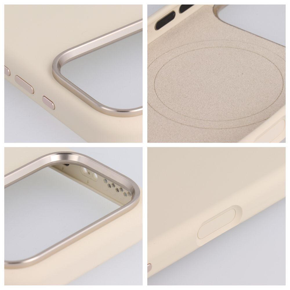 FORCELL F-PROTECT Frame Premium case compatible with MagSafe for IPHONE 16 PRO antique white