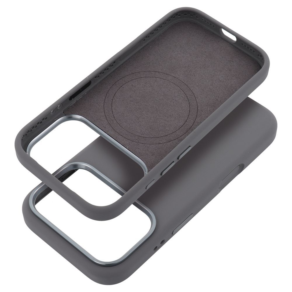 FORCELL F-PROTECT Frame Premium case compatible with MagSafe for IPHONE 15 gray