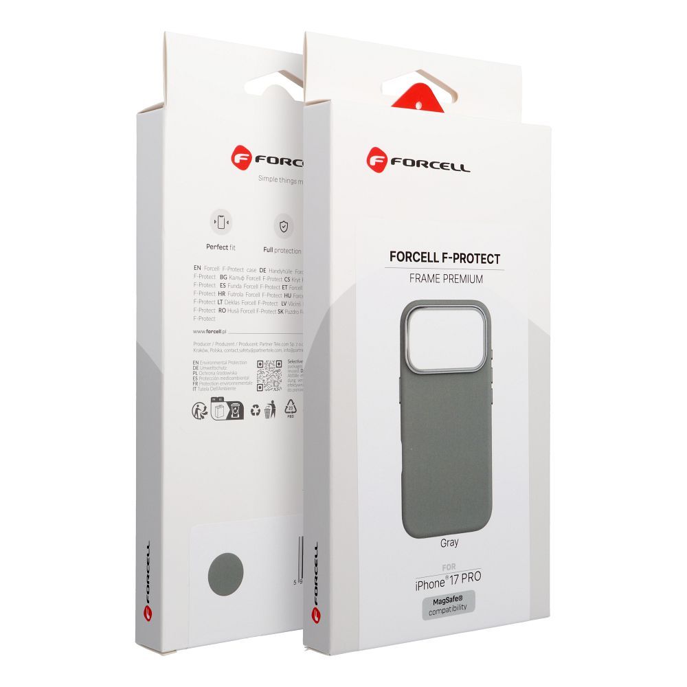FORCELL F-PROTECT Frame Premium case compatible with MagSafe for IPHONE 15 gray