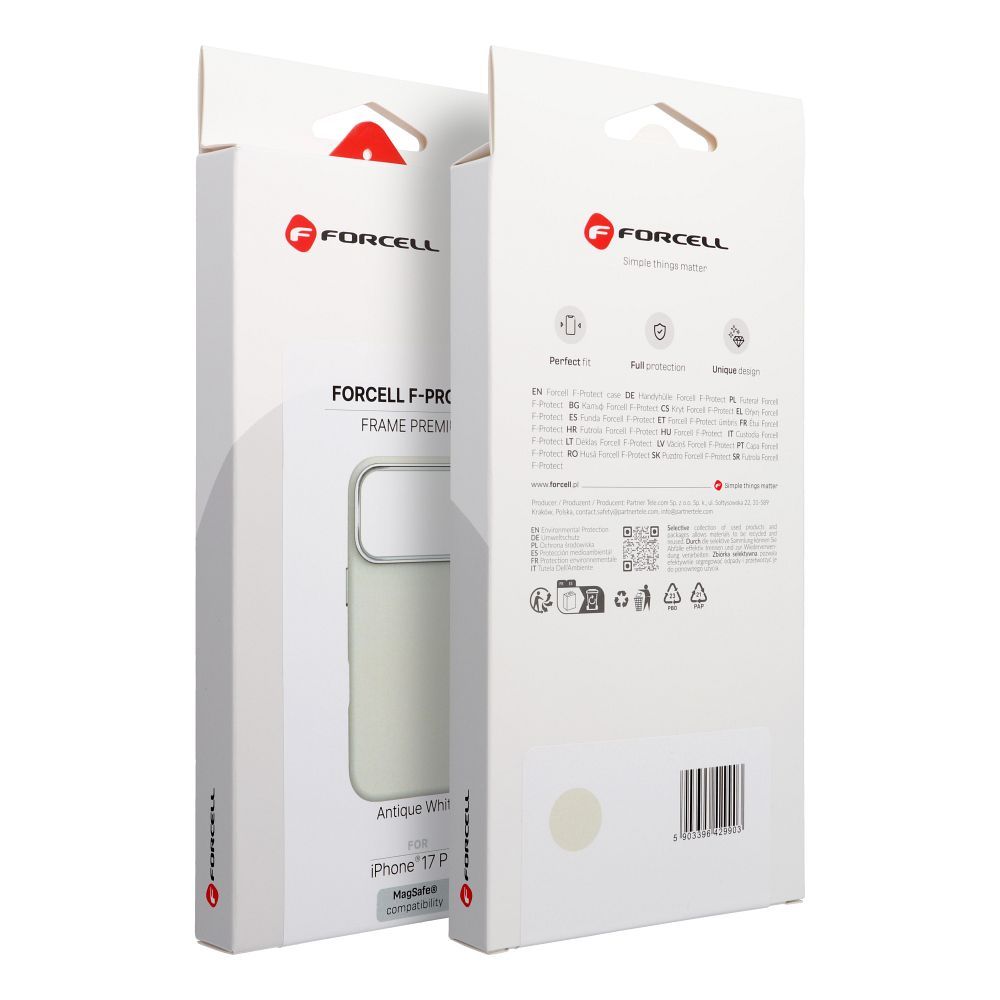 FORCELL F-PROTECT Frame Premium case compatible with MagSafe for IPHONE 15 PRO MAX antique white
