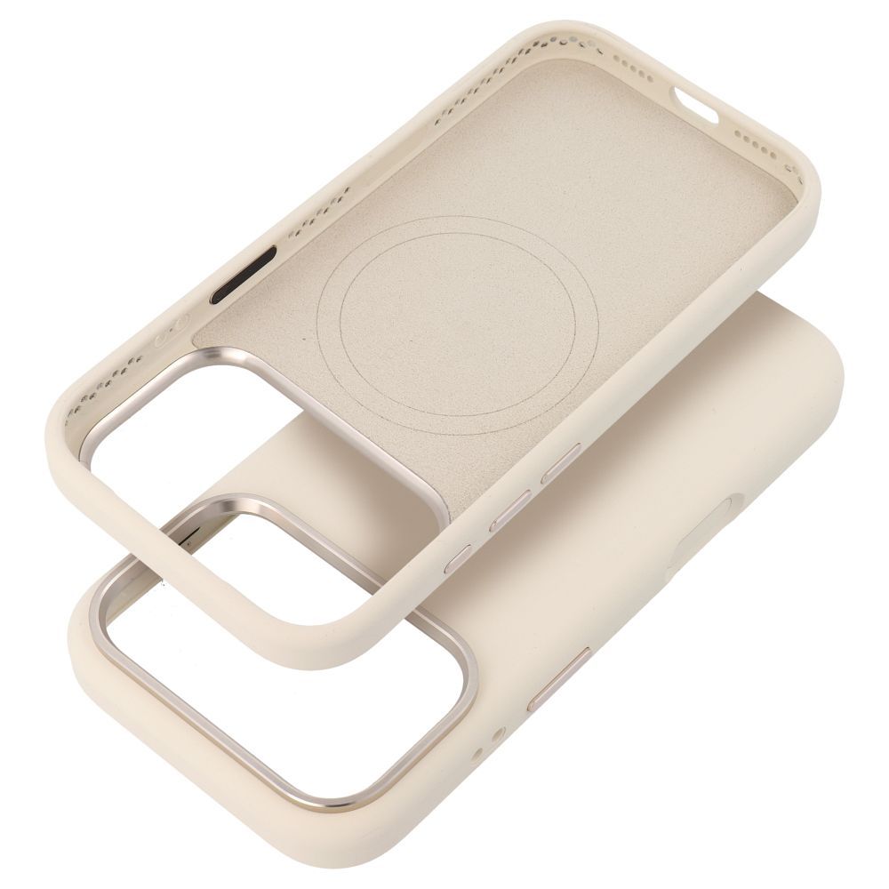 FORCELL F-PROTECT Frame Premium case compatible with MagSafe for IPHONE 15 PRO MAX antique white