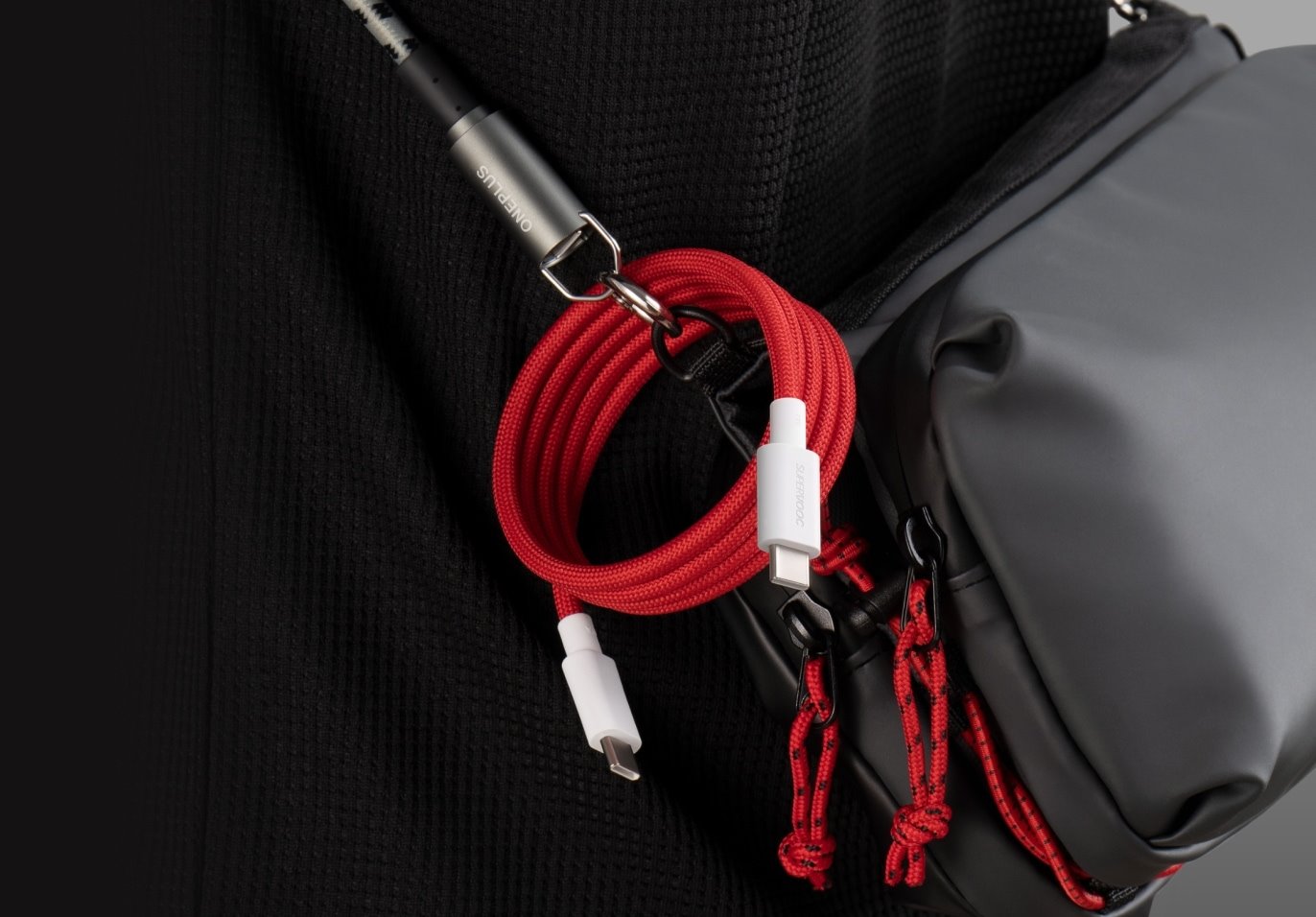 OnePlus SuperVooc USB-C/USB-C, 10A, 1,2m červená