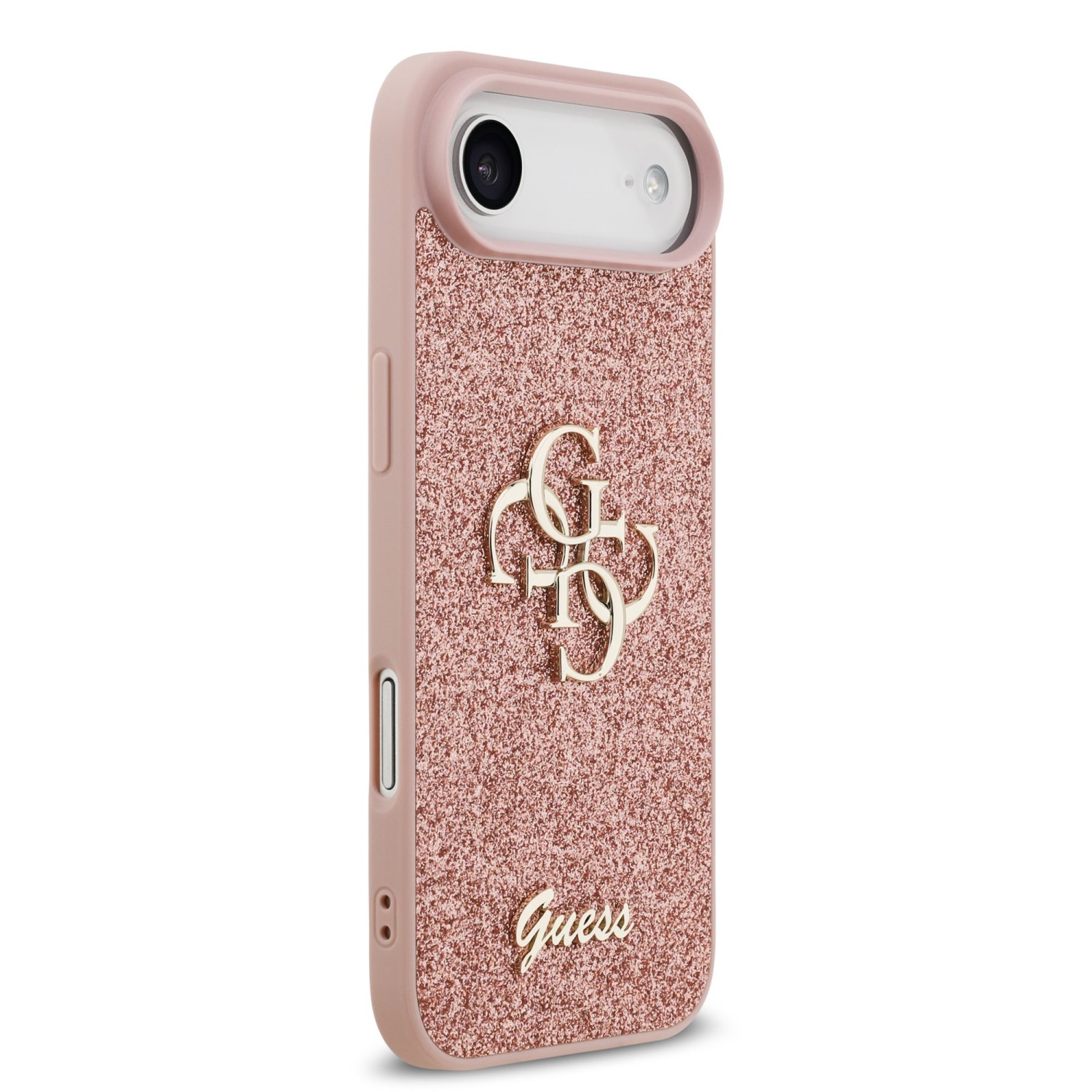 Guess PU Fixed Glitter 4G Metal Logo Zadní Kryt pro iPhone Air Pink