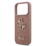 Guess PU Fixed Glitter 4G Metal Logo Zadní Kryt pro iPhone 17 Pro Pink