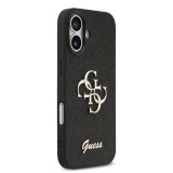 Guess PU Fixed Glitter 4G Metal Logo Zadní Kryt pro iPhone 17 Black