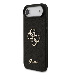 Zadní kryt Guess PU Fixed Glitter 4G Metal Logo pro Apple iPhone Air, černá