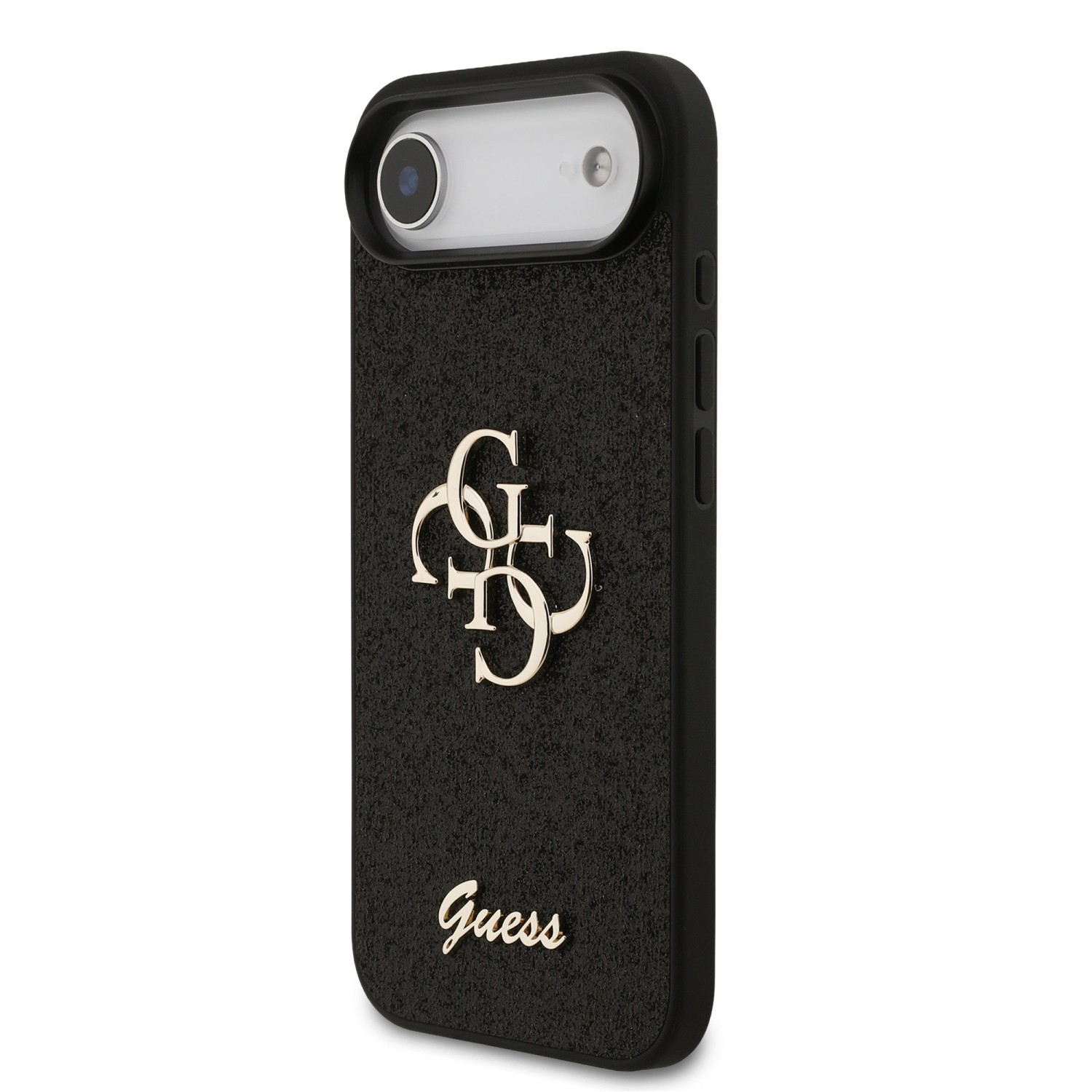 Guess PU Fixed Glitter 4G Metal Logo Zadní Kryt pro iPhone Air Black