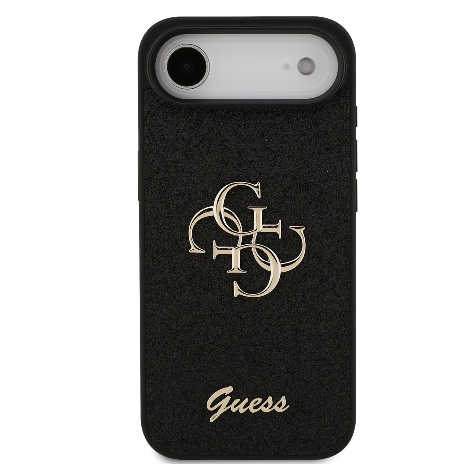 Guess PU Fixed Glitter 4G Metal Logo Zadní Kryt pro iPhone Air Black