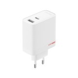 OnePlus SuperVooc 80W GaN Dual USB-A + USB-C Cestovní Nabíječka + USB-C/USB-C Kabel bílá