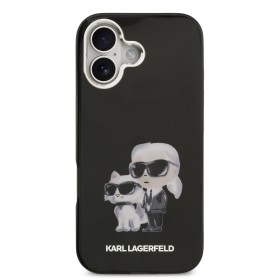 Zadní kryt Karl Lagerfeld IML Aquarelle Karl and Choupette pro Apple iPhone 17 Pro Max, černá