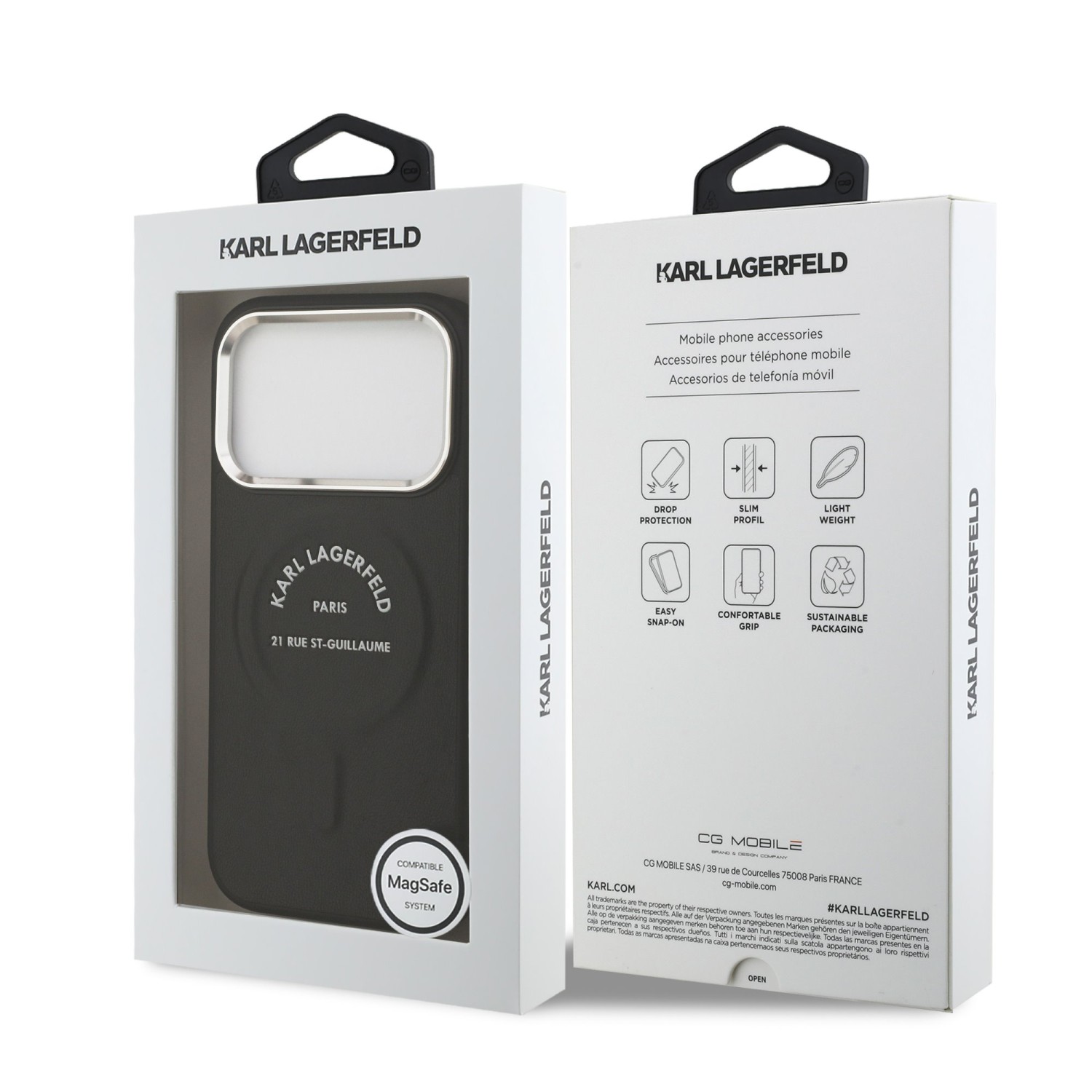 Karl Lagerfeld PU RSG Logo MagSafe Zadní Kryt pro iPhone 17 Pro Black