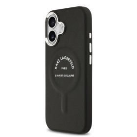 Zadní kryt Karl Lagerfeld PU RSG Logo MagSafe pro Apple iPhone 17, černá