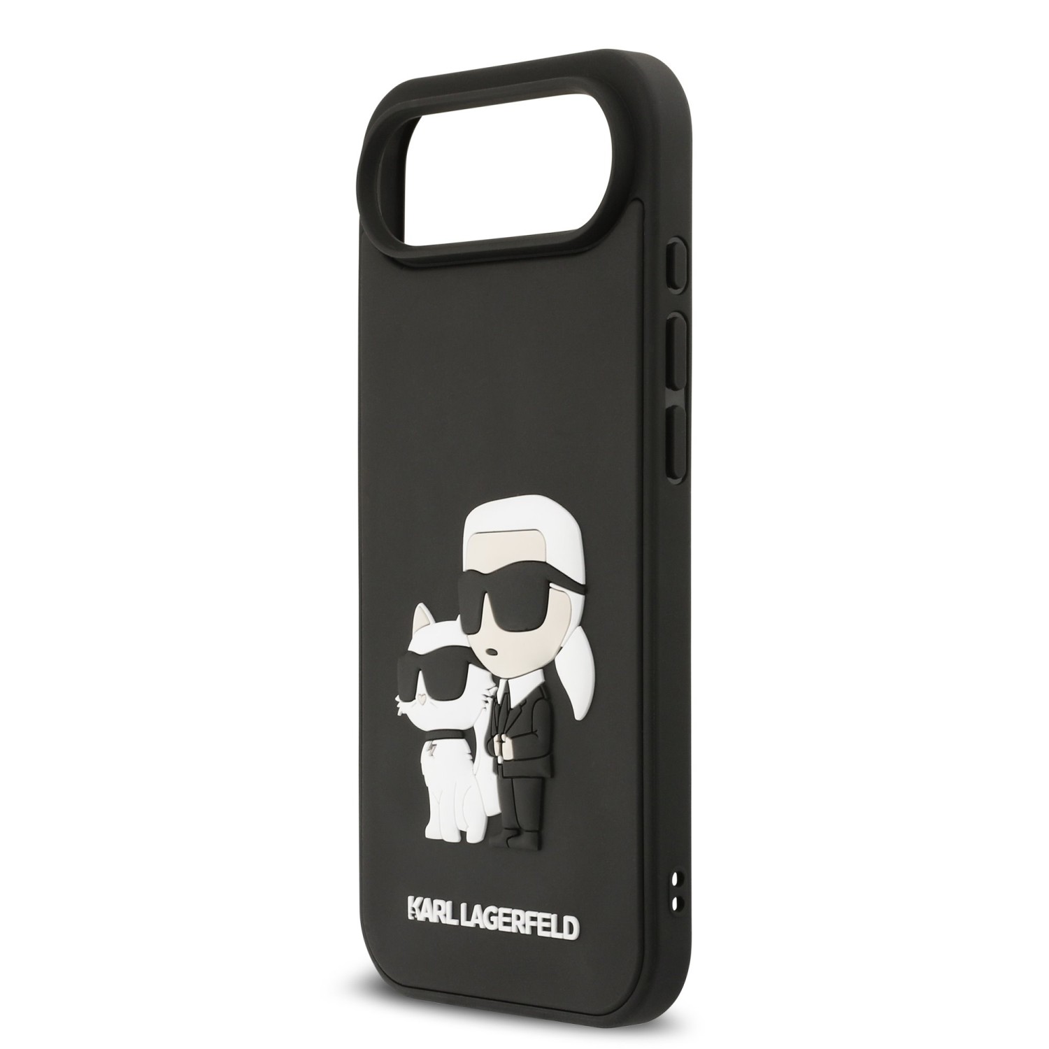 Karl Lagerfeld 3D Rubber Karl and Choupette Zadní Kryt pro iPhone Air Black