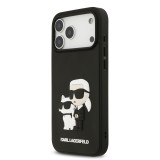 Karl Lagerfeld 3D Rubber Karl and Choupette Zadní Kryt pro iPhone 17 Pro Max Black