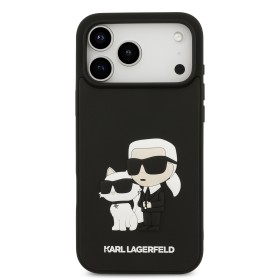 Zadní kryt Karl Lagerfeld 3D Rubber Karl and Choupette pro Apple iPhone 17 Pro Max, černá