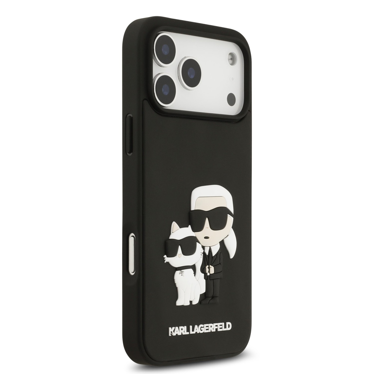 Karl Lagerfeld 3D Rubber Karl and Choupette Zadní Kryt pro iPhone 17 Pro Max Black