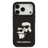 Karl Lagerfeld 3D Rubber Karl and Choupette Zadní Kryt pro iPhone 17 Pro Black