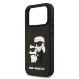 Karl Lagerfeld 3D Rubber Karl and Choupette Zadní Kryt pro iPhone 17 Pro Black
