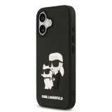 Karl Lagerfeld 3D Rubber Karl and Choupette Zadní Kryt pro iPhone 17 Black