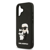 Karl Lagerfeld 3D Rubber Karl and Choupette Zadní Kryt pro iPhone 17 Black