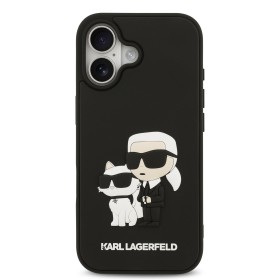Zadní kryt Karl Lagerfeld 3D Rubber Karl and Choupette pro Apple iPhone 17, černá