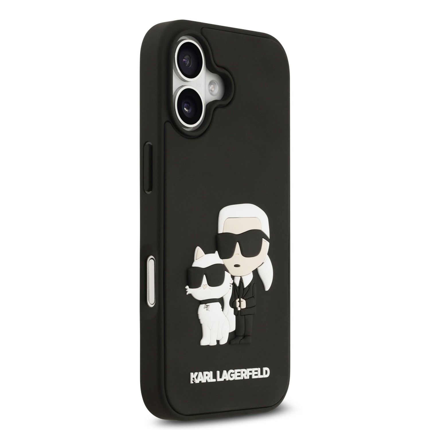 Karl Lagerfeld 3D Rubber Karl and Choupette Zadní Kryt pro iPhone 17 Black