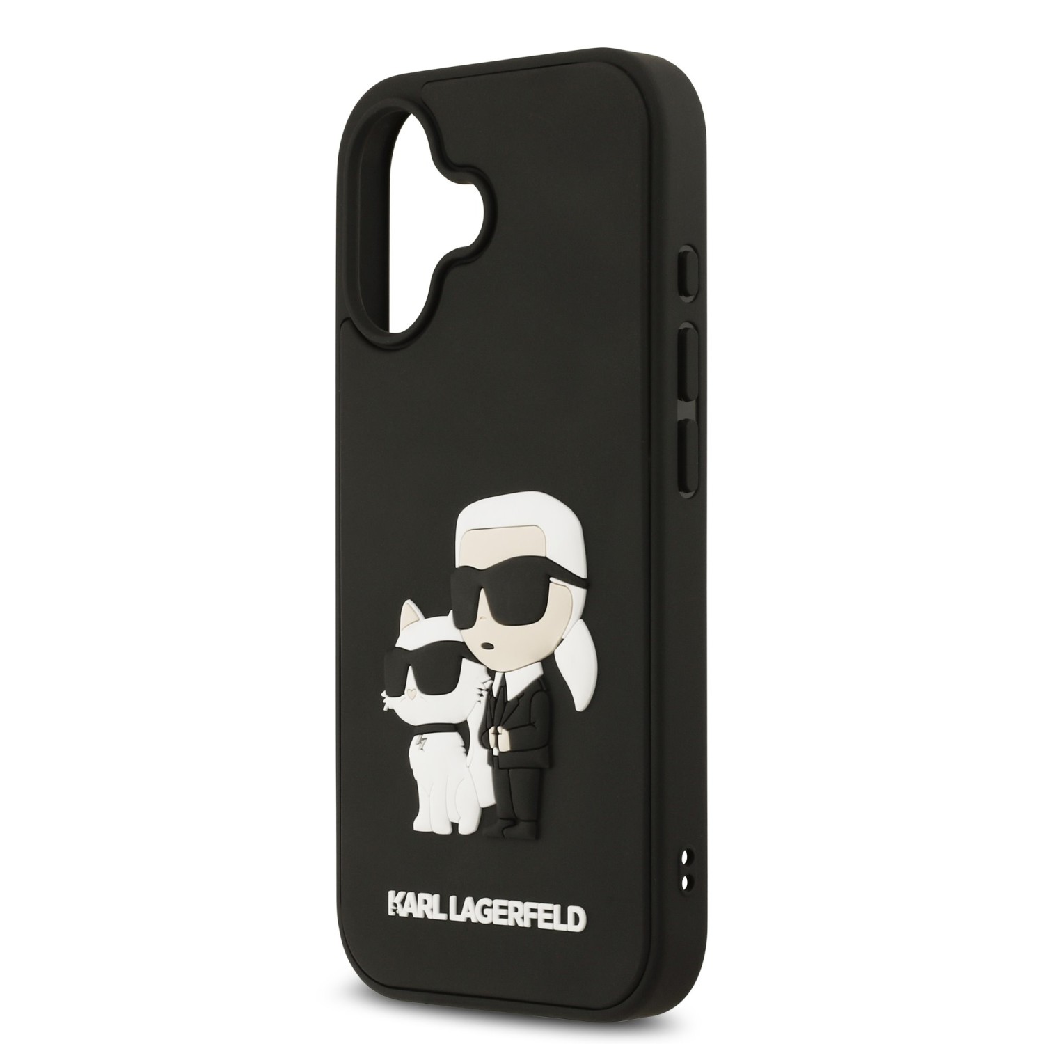 Karl Lagerfeld 3D Rubber Karl and Choupette Zadní Kryt pro iPhone 17 Black